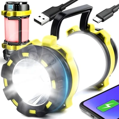 Image de Retoo Lanterne Camping Rechargeable Lampe LED Lumière Blanche Chaude 3000K Luminosité Réglable 3 Modes 20H Autonomie Portable &amp; Étanche Tente pour Pêche Urgence