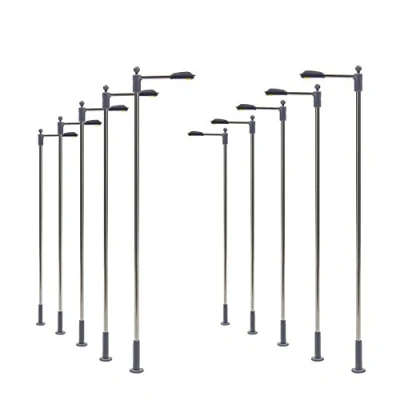 Image de Evemodel LQS09W 10pcs Model Railway Train Lamp Post Bright White Street Lights N TT Scale LEDs NEW