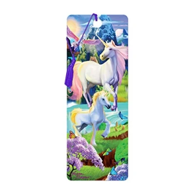 Image de 3D LiveLife Marque page Licorne Joyeuse de Deluxebase. avec illustrations lenticulaires sous licence l&#039;artiste renommé Michael Searle
