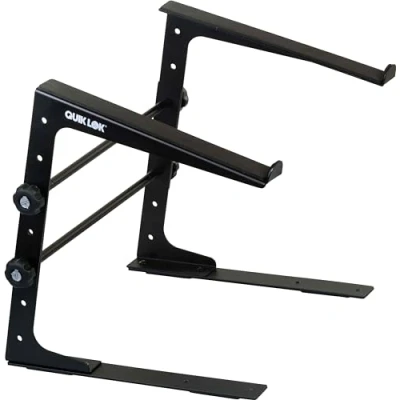 Image de QUIK LOK LPH/009 Support de table multifonction et modulaire, base avec plaques 30,5 cm x 3 cm, bandes en caoutchouc, deux pinces fournies, hauteur réglable, acier, couleur noire