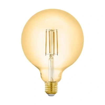Image de Eglo connect.z Ampoule LED E27 connectée, G125, ZigBee, contrôlable par appli et commande vocale, dimmable, blanc chaud, 650 lumens, 6 watts, ambré, design vintage