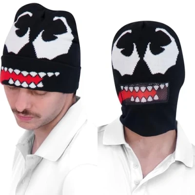 Image de Concept One Venom Intarsia Bonnet à Revers roulé, Noir, Taille Unique Mixte