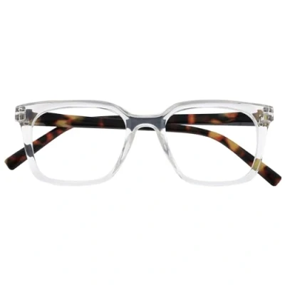 Image de OPULIZE KOI Lunettes de Lecture Large Monture Rectangulaire Élégante Transparent Hommes Femmes Charnières à Ressorts R50 C +3.00