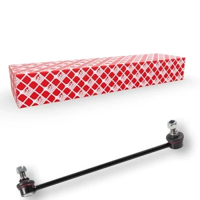 Image de febi BILSTEIN 34657 Biellette de barre stabilisatrice Essieu avant gauche 322 M12 x 1,25 Plus avec écrou autobloquant Acier noir