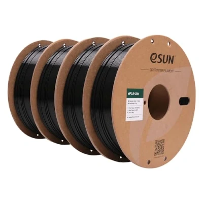 Image de eSUN Filament PLA 1.75mm, pour Imprimante 3D Précision Dimensionnelle +/ 0.03mm, 1KG par Bobine, 4 Bobines 3D,Noir*4