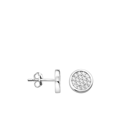 Image de SOFIA MILANI Boucles d&#039;Oreilles pour Femme en Argent 925 avec Pierre de Zircon Clou d&#039;Oreille Forme Cercle E0859