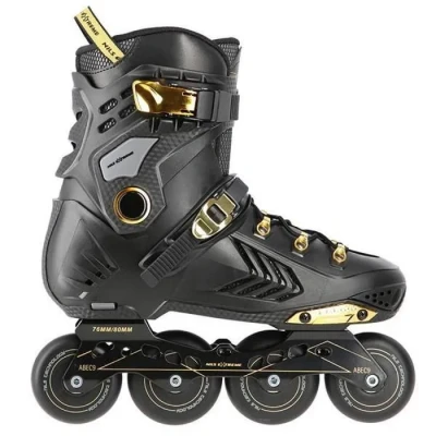Image de Nils Extreme Rollers pour hommes et femmes en ligne Roulement à billes ABEC9 adultes Roues 85A Rollerskates 41 Noir Or NA20002