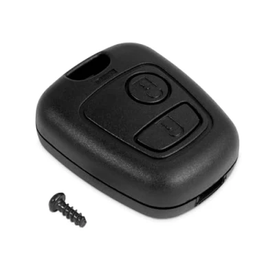 Image de OCIODUAL Coque Télécommande 2 Boutons pas de Lame Logo Noir Compatible Peugeot 307 406 Boitier Étui Rechange Clé Voiture