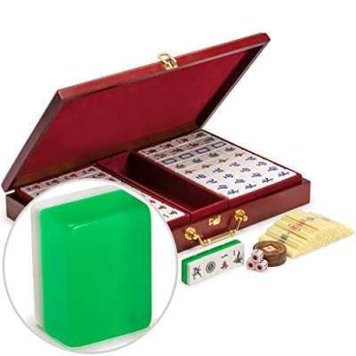 Image de Chinese Mahjong Set Translucent Green Tiles &#039;&#039;Emerald&#039;&#039; Standard