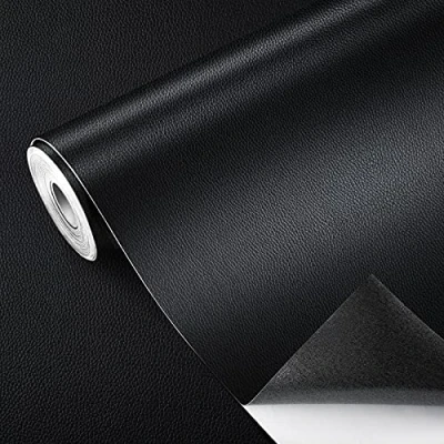 Image de GELAISI 40 * 300cm Noir Patch de Réparation en Cuir, 1 Rouleau Papier Peint Auto Adhésif Cuir PU Kit，Premiers Soins pour Canapé Siège Voiture Meubles Vestes Sac À Main