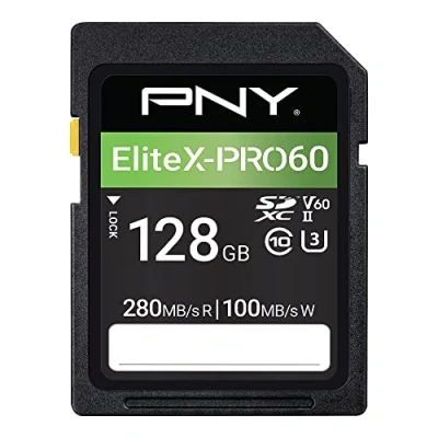 Image de PNY Carte Mémoire SDXC 128 Go EliteX PRO60 Classe 10 U3 V60 UHS II
