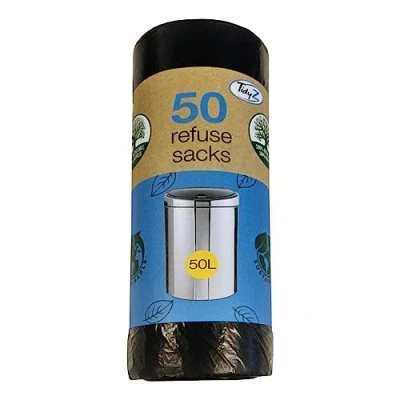 Image de Tidyz Lot de 50 sacs poubelle extra résistants noirs l