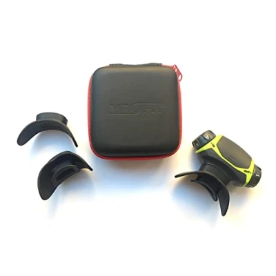 Image de Airofit Kit d&#039;entraînement pour respiratoire, étui rigide et deux embouts de rechange muscler renforcer les muscles respiratoires, augmenter la performance physique (blanc)