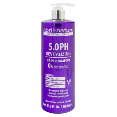 Image de abril et nature Shampooing Professionnel 5.0 PH Revitalizing Protège Maintient la Couleur Longue Durée Sans Sulfates ni Parabènes Traitement de Coiffure Brillance Accrue 1000 ml