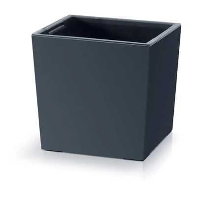 Image de Prosperplast Pot de Fleurs 2 en 1 avec Seau intérieur Plastique Carré 24 x 23,5 cm Anthracite