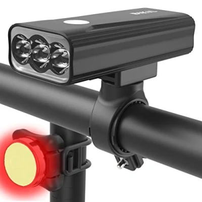 Image de BIKIL Lumiere Velo 6400mah Lampe Rechargeable USB C Eclairage a LED Puissant 2400 Lumens Lumière Avant et Arrière étanche Phare pour VTT Course Cycliste …