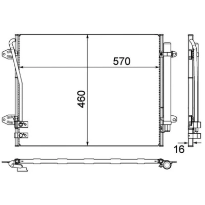Image de MAHLE ORIGINAL AC 734 000P Condenseur De Clim avec déshydrateur 570 VOLKSWAGEN: Passat B6 Variant, B7 Berline