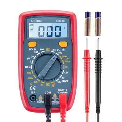 Image de AstroAI Digital Multimeter Tester 2000 Counts with DC AC Voltmeter and Ohm Volt Amp Meter; Measures Voltage, Current, Resistance, Continuity Diode, Blue