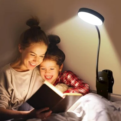 Image de Lampe de Chevet Sans Fil, 5 Luminosité+5 Température Couleur Lecture, 1800mAh Led Rechargeable Table Dim Tactile Bureau Enfant Lecture