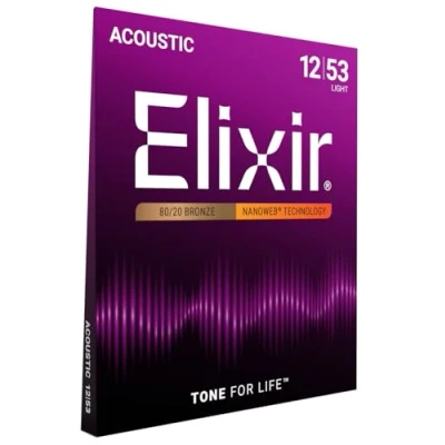 Image de Cordes acoustiques ELIXIR 11052 Nanoweb light pour guitare folk