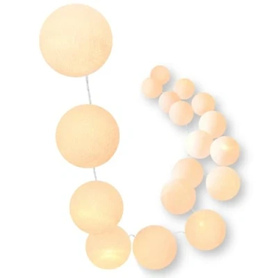 Image de CREATIVECOTTON Guirlande Lumineuse, Boules de Coton avec Mode Timer et Veilleuse (Miel, 35 boules)