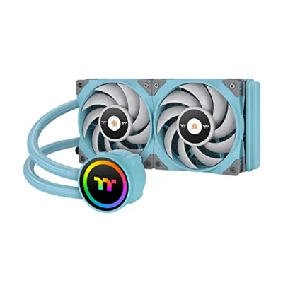 Image de Thermaltake TOUGHLIQUID 240 ARGB Sync All In One turquoise Watercooling 5V addressable silent 120mm PWM fan for Intel and AMD sockets LGA 1700