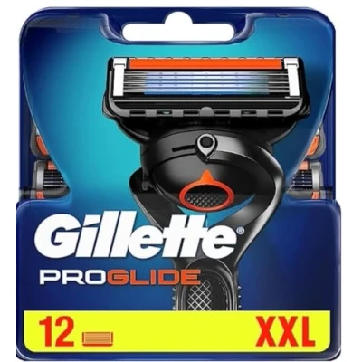 Image de Gillette Fusion 5 ProGlide Lot de 12 lames rasoir rechange avec tondeuse pour une précision et un revêtement lisse