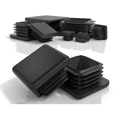 Image de PD® Bouchons à lamelles 40x40 mm pour Tube Carré carrés en Plastique PE Bouchon Pied de Chaise Tubes Métalliques, Chaises, Canapés, Tables et étagères 4 pcs.