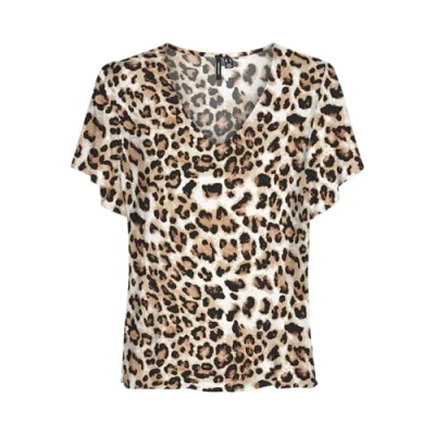 Image de VERO MODA Vmeasy Joy Col V SS Blouse WVN GA Top, Tan/AOP : Leo, M Femme