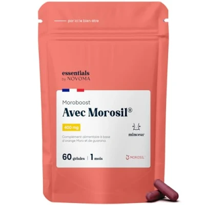 Image de Morosil® 400 mg avec Guarana Soutien pour le Métabolisme et Contrôle du Poids, 60 Gélules Végétales, Cure de 1 Mois, Fabriqué en France, Essentials by Novoma
