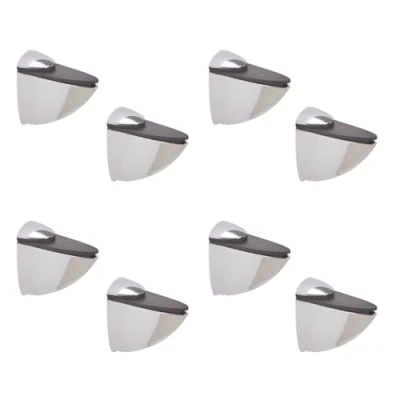 Image de 8x Supports d&#039;étagères en verre chromé robustes pour étagères et bois différentes tailles (M (16 mm))