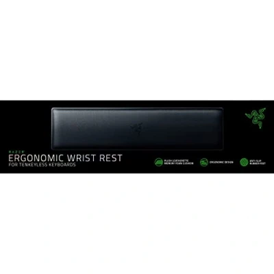 Image de Razer Repose poignet ergonomique pour claviers Tenkeyless : coussin en mousse à mémoire de forme cuir synthétique avec pieds antidérapants caoutchouc