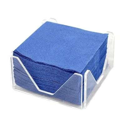 Image de Hostelnovo Porte serviettes cocktail en méthacrylate transparent 10 x cm Comprend 50 bleues