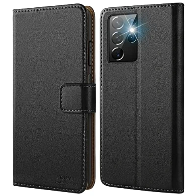 Image de HOOMIL Coque MagFlip pour Samsung Galaxy S21 Ultra 5G, [Fabrication Soignée] Etui en Cuir Premium, Étui à Rabat, Housse de Protection Noir