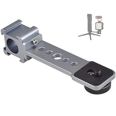 Image de support de microphone à triple griffe, adaptateur barre d&#039;extension pour DJI OM4 OSMO Mobile 3, Smooth 4, Hohem iSteady Mobile+, Feiyu, MOZA, DSLR, stabilisateur cardan