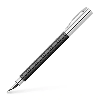 Image de Faber Castell 148920 Stylo plume AMBITION, largeur de trait M (Noir/losanges)