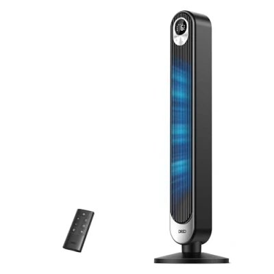 Image de Dreo 28dB Ventilateur colonne avec télécommande de 106 cm, sol oscillant à 90, affichage LED, timer di 12 ore, silencieux sans pale, 4 modes 6 vitesses, Cruiser Pro T1