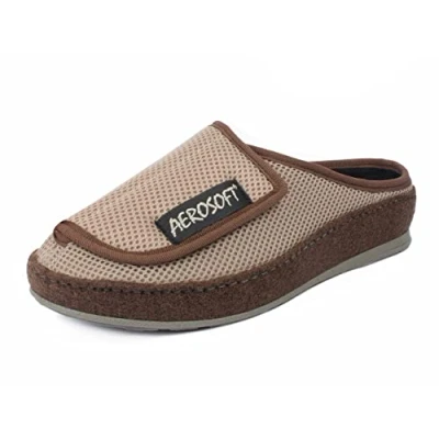 Image de Aerosoft mules 6032 4P Chausson Femmes Hommes respirantes antidérapantes (Beige, Numeric_38)