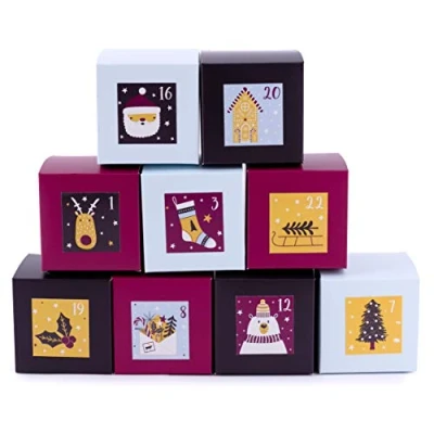 Image de Pajoma Advent Calendar Boxes Balu, 1 x 24 boîtes à remplir, Autocollant Inclus