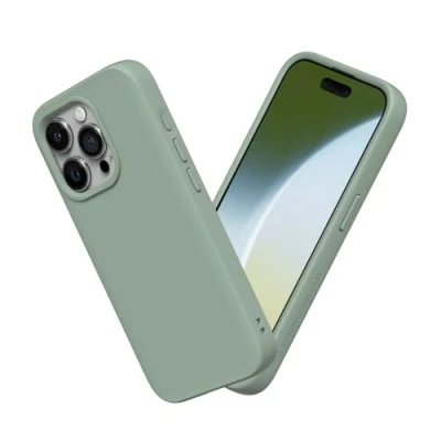 Image de RhinoShield Coque Compatible avec [iPhone 15 Pro Max] SolidSuit Fine Technologie d&#039;absorption des Chocs et Finition Premium Mate Vert Sauge