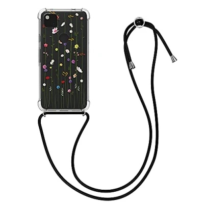 Image de kwmobile Coque Collier Compatible avec Google Pixel 4a Housse en Silicone Cordon de Multicolore Transparent