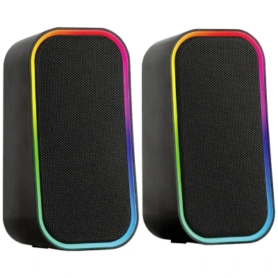 Image de Enceintes PC Speedlink Token Kit 2.0 6W RMS Rétroéclairage LED multicolore Télécommande filaire