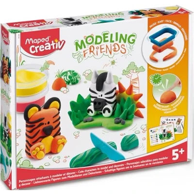 Image de Maped Creativ Modeling Friends WILD Activité Modelage Animaux Attachants Effets Marbrés et Mélanges de Couleurs Figurines Décoratives à Collectionner Dès 5 Ans
