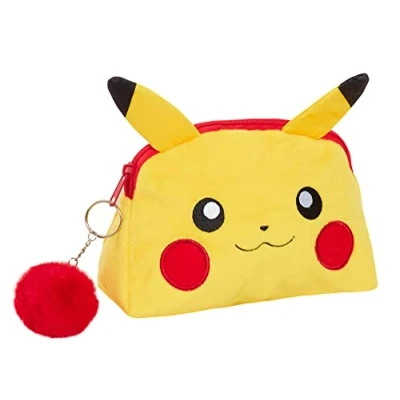 Image de Trousse de toilette Pokémon Pikachu en peluche maquillage à crayons, jaune, Taille unique,