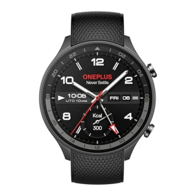 Image de OnePlus Montre 2R avec Wear OS 4 par Google, chipset Snapdragon W5, autonomie de la batterie jusqu&#039;à 100 heures, écran AMOLED 1.43, plus modes sport, GPS double fréquence, 5 ATM, IP68 et appels