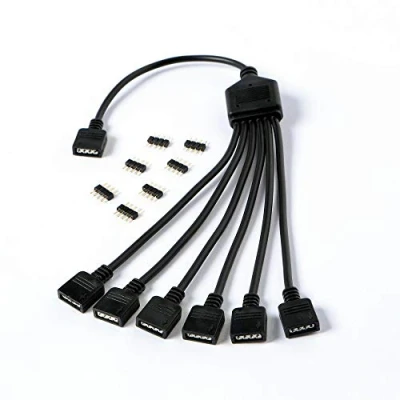 Image de GELID SOLUTIONS RGB 1 à 6 Séparateur Compatible ARGB, Standard 12V et 5V ARGB Connectez jusqu&#039;à appareils RGB.