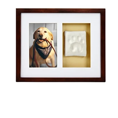 Image de Pearhead Dog Or Cat Paw Prints Pet Wall Frame with Clay Imprint Kit, Sentiment Keepsake Frame, Memorial Picture Espresso