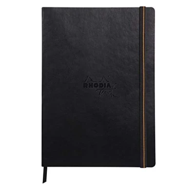Image de RHODIA TOUCH 116115C Cahier Souple Bristol Book A4 Uni 64 pages Papier Clairefontaine Blanc 205 g/m² pour le Dessin Précis au Crayon, Feutre, Liner, Plume