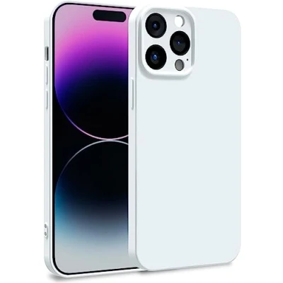 Image de MyGadget Coque Compatible avec Apple iPhone 14 Pro Max Case TPU Souple &amp; Soft Doublure Microfibre Cover Protection Extra Fine Légère Blanc