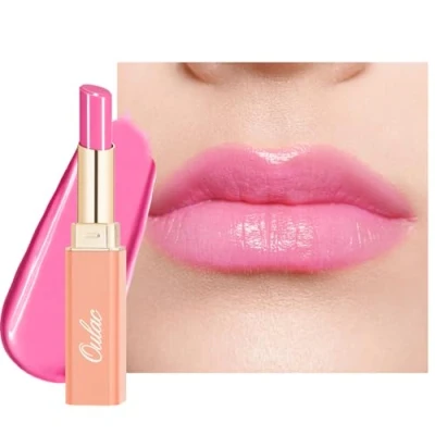 Image de Oulac Rouge à Lèvres Rose Soin des Hydratant &amp; Brillant, Effet Juteux Tenue Précise, Teint Naturel Éclatant, Texture Crème Fondante, Confort Végétal, 06 She Pop